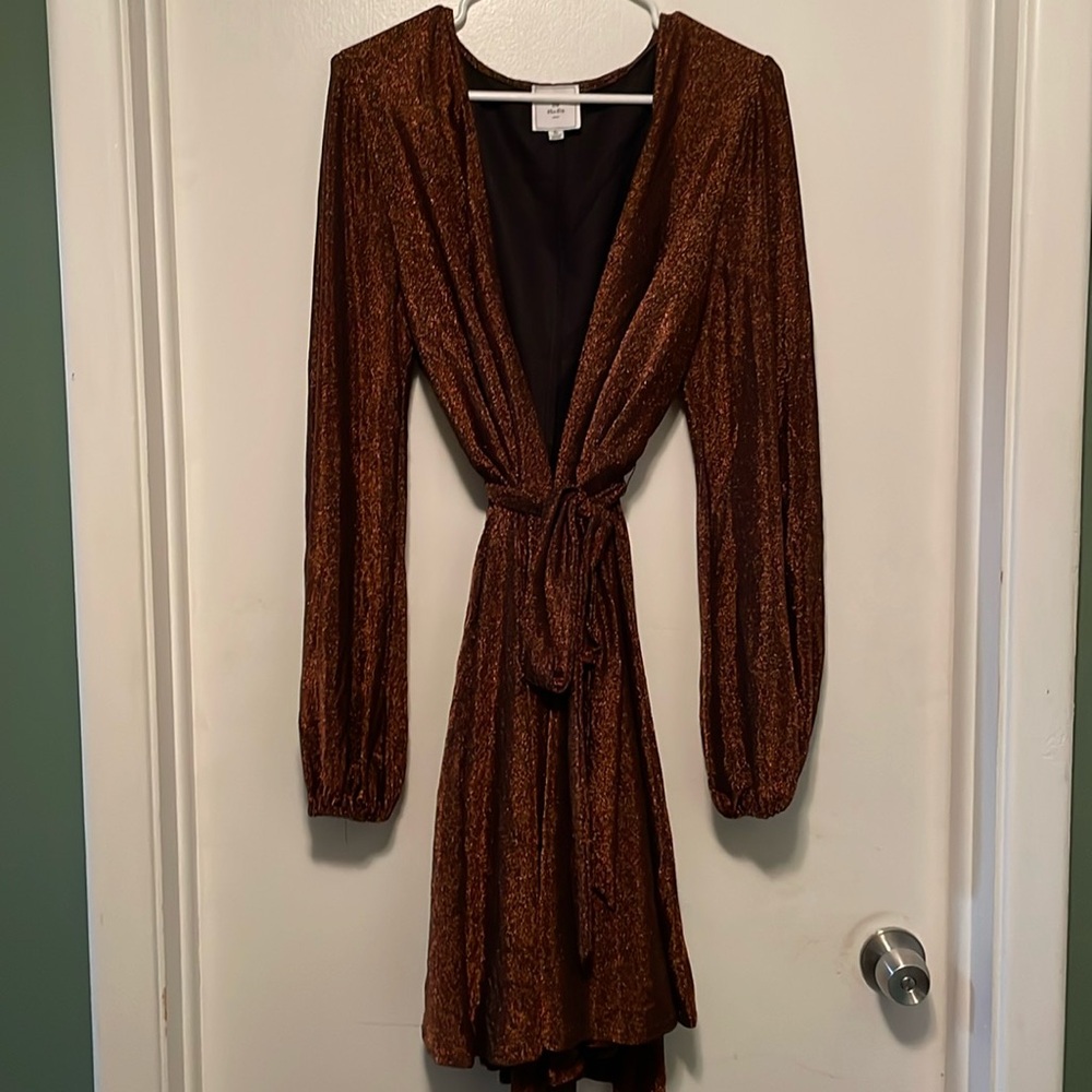 Rust sparkly mini dress